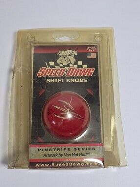 Speed Dawg Von Hot Rod Signature Red Shift Knob Black & White Pinstripe SK504VHR